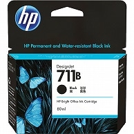 HP HP711B インクカートリッジ ブラック 80ml 3WX01A 1個（ご注文単位1個）【直送品】