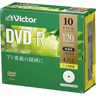 JVC 録画用DVD-R 120分 1-16倍速 ホワイトワイドプリンタブル 5mmスリムケース VHR12JP10J1 10枚/袋（ご注文単位1袋）【直送品】