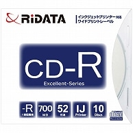 RiDATA データ用CD-R 700MB 1-52倍速 ホワイトワイドプリンタブル 5mmスリムケース CD-R700EXWP.10RT SC N 10枚/袋（ご注文単位1袋）【直送品】