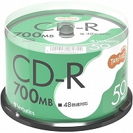 TANOSEE バーベイタム データ用CD-R 700MB 48倍速 ブランドシルバー スピンドルケース SR80FC50T2 50枚/袋（ご注文単位1袋）【直送品】