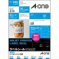 エーワン ラベルシール［インクジェット］ 超耐水マット紙・ホワイト A4 12面 83.8×42.3mm 四辺余白付 角丸 62212 20枚/冊（ご注文単位1冊）【直送品】