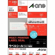 エーワン ラベルシール［プリンタ兼用］ 再生紙・ホワイト A4 12面 86.4×42.3mm 四辺余白付 31333 20枚/冊（ご注文単位1冊）【直送品】