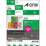 エーワン ラベルシール［レーザープリンタ］ ツヤ消しフィルム・透明 A4 12面 83.8×42.3mm 四辺余白付 角丸 29461 10枚/冊（ご注文単位1冊）【直送品】