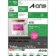 エーワン ラベルシール［レーザープリンタ］ 光沢フィルム・透明 A4 12面 83.8×42.3mm 31581 10枚/冊（ご注文単位1冊）【直送品】