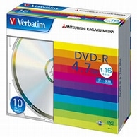 バーベイタム データ用DVD-R 4.7GB 1-16倍速 ブランドシルバー 5mmスリムケース DHR47J10V1 10枚/袋（ご注文単位1袋）【直送品】