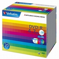 バーベイタム データ用DVD-R 4.7GB 1-16倍速 ホワイトワイドプリンタブル 5mmスリムケース DHR47JP20V1 20枚/袋（ご注文単位1袋）【直送品】