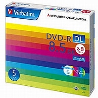 バーベイタム データ用DVD-R DL 8.5GB 2-8倍速 ホワイトワイドプリンタブル 5mmスリムケース DHR85HP5V1 5枚/袋（ご注文単位1袋）【直送品】