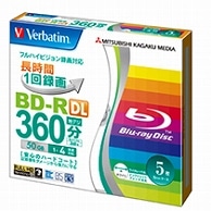 バーベイタム 録画用BD-R DL 260分 1-4倍速 ホワイトワイドプリンタブル 5mmスリムケース VBR260YP5V1 5枚/袋（ご注文単位1袋）【直送品】