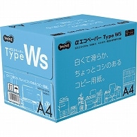 TANOSEE αエコペーパー タイプWS 白くて滑らか、ちょっとコシのあるコピー用紙。 A4 500枚 5冊/箱（ご注文単位1箱）【直送品】