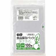 TANOSEE 食品保存パック 透明 M 100枚/袋（ご注文単位1袋）【直送品】