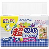 大王製紙 エリエール 超吸収キッチンタオル シートタイプ 100組 2個/箱（ご注文単位1箱）【直送品】