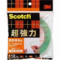 >3M スコッチ 超強力両面テープ 透明素材用 12mm×4m STD-12 1巻（ご注文単位1巻）【直送品】