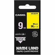 >カシオ NAME LAND 強粘着テープ 9mm×5.5m 黄/黒文字 XR-9GYW 1個（ご注文単位1個）【直送品】