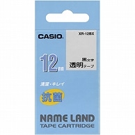 >カシオ NAME LAND 抗菌テープ 12mm×5.5m 透明/黒文字 XR-12BX 1個（ご注文単位1個）【直送品】