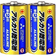 三菱電機 アルカリ乾電池 単2形 LR14N/2S 20本/箱（ご注文単位1箱）【直送品】