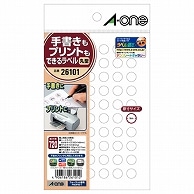 エーワン 手書きもプリントもできるラベル はがきサイズ 丸型60面 9mmφ 26101 12枚/冊（ご注文単位1冊）【直送品】