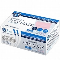 >川西工業 3PLY MASK フリーサイズ ピンク 7032PK 50枚/箱（ご注文単位1箱）【直送品】