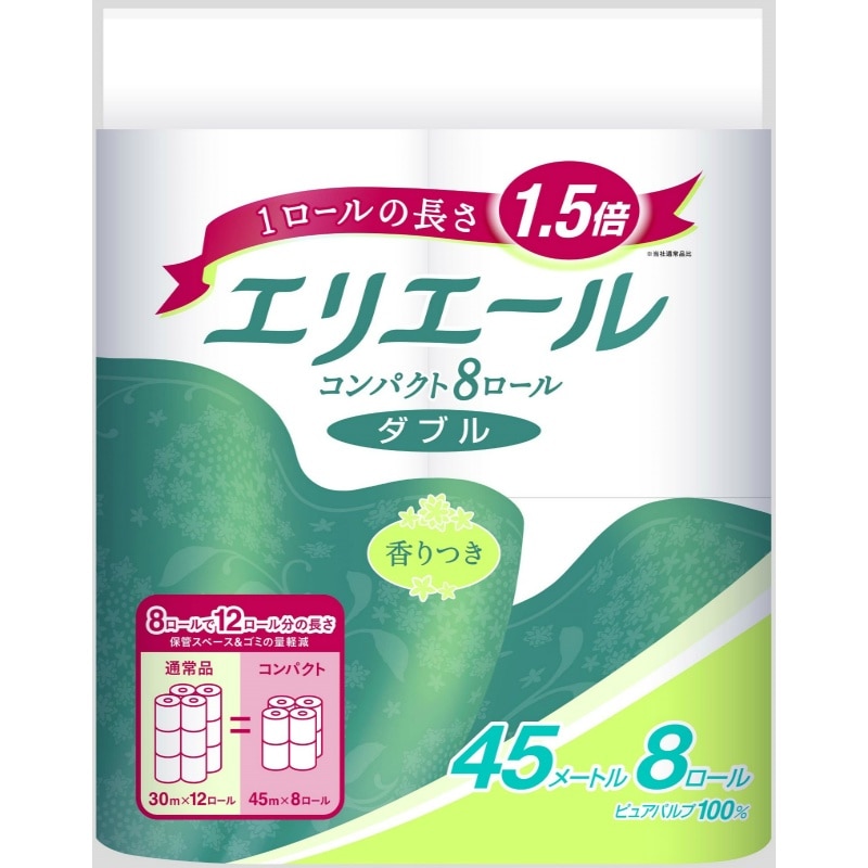 大王製紙　エリエールトイレツト　コンパクト8Rダブル 1個（ご注文単位1個）【直送品】