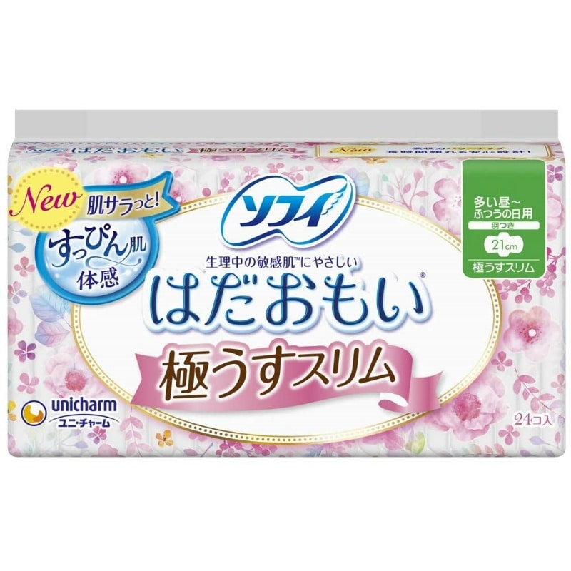 ユニ・チャーム　ソフィはだおもい極うすスリム210羽つき24枚入 1個（ご注文単位1個）【直送品】