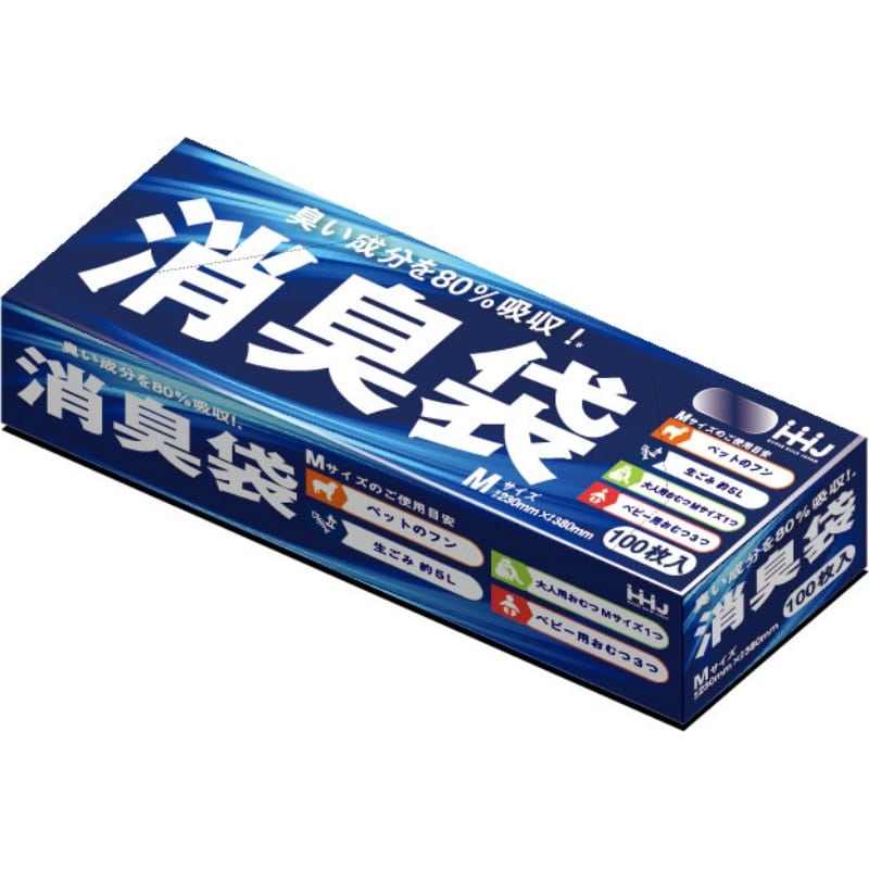 ハウスホールドジャパン　AS05消臭袋Mサイズ100枚入 1個（ご注文単位1個）【直送品】