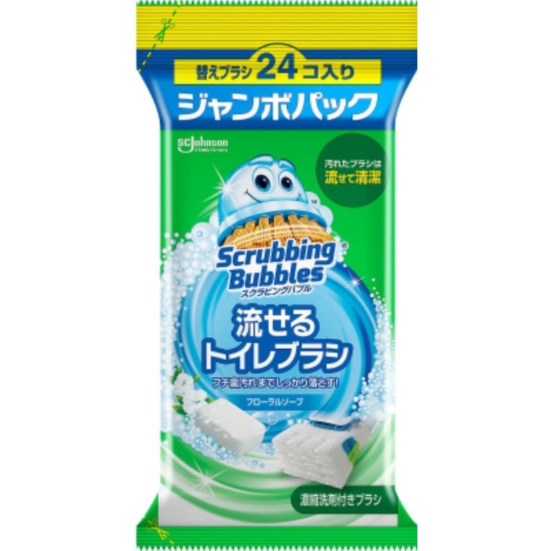 ジョンソン　スクラビングバブル　流せるトイレブラシ　フローラルソープ替ジャンボ　24個入 1袋（ご注文単位1袋）【直送品】