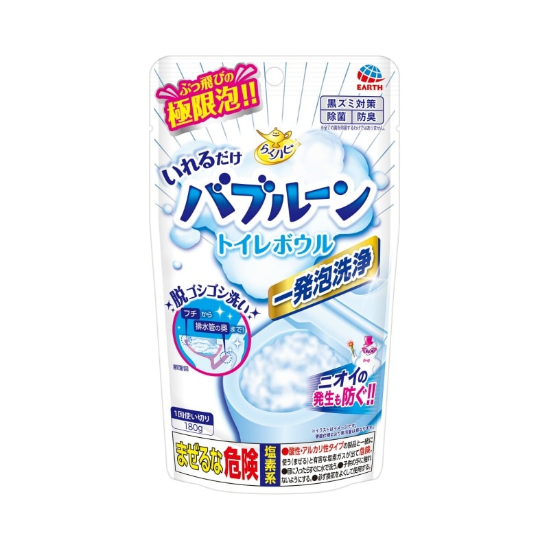 アース製薬　らくハピ　バブルーン　トイレボウル　180G 1個（ご注文単位1個）【直送品】