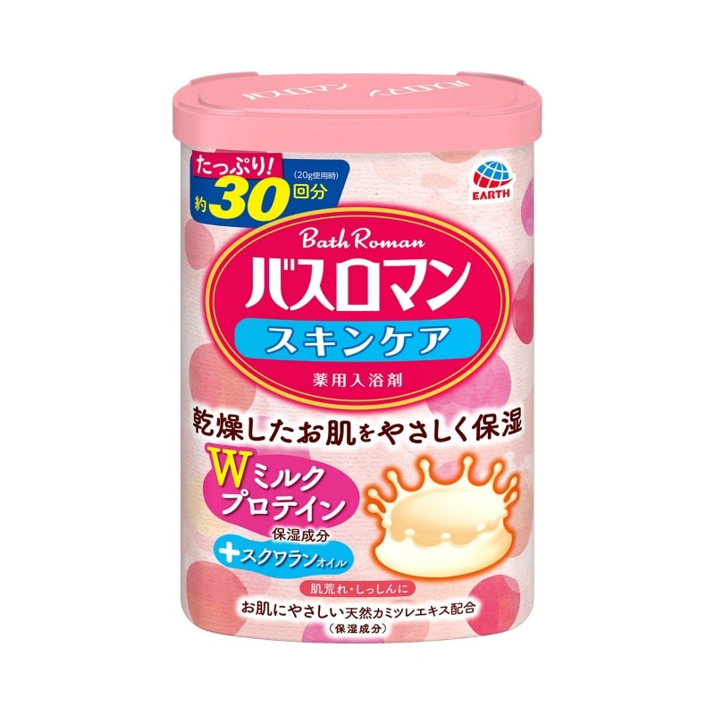 アース製薬　バスロマン　スキンケア　Wミルクプロテイン600G 1個（ご注文単位1個）【直送品】