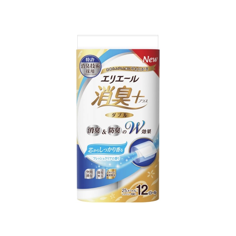 大王製紙　エリエール消臭＋トイレットフレッシュクリア12Rダブル （ご注文単位6個）【直送品】