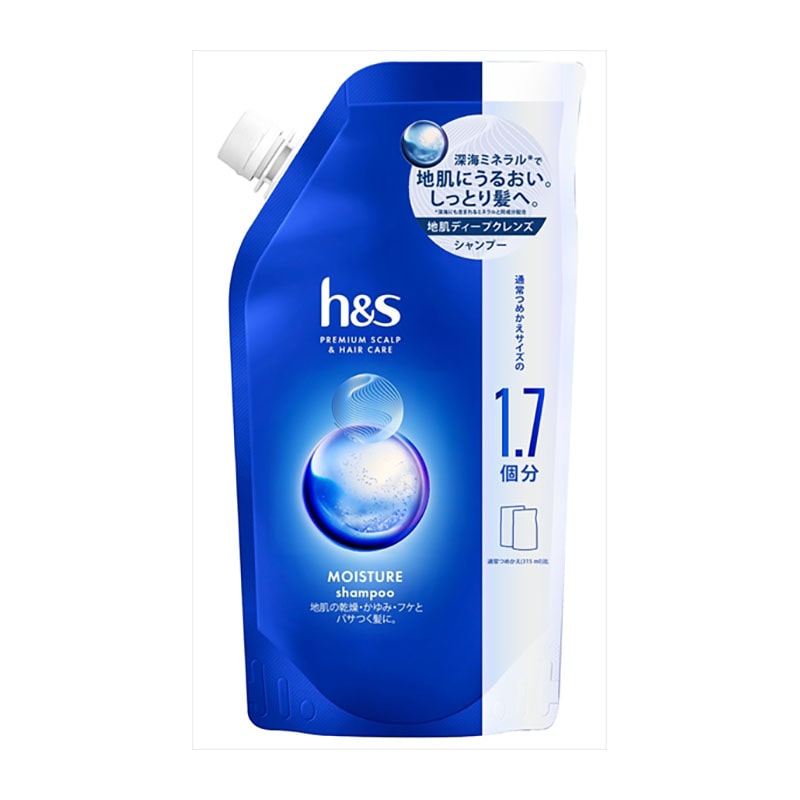 P＆Gジャパン　h＆s　モイスチャーシャンプー　詰替　特大サイズ　550ML 1個（ご注文単位1個）【直送品】