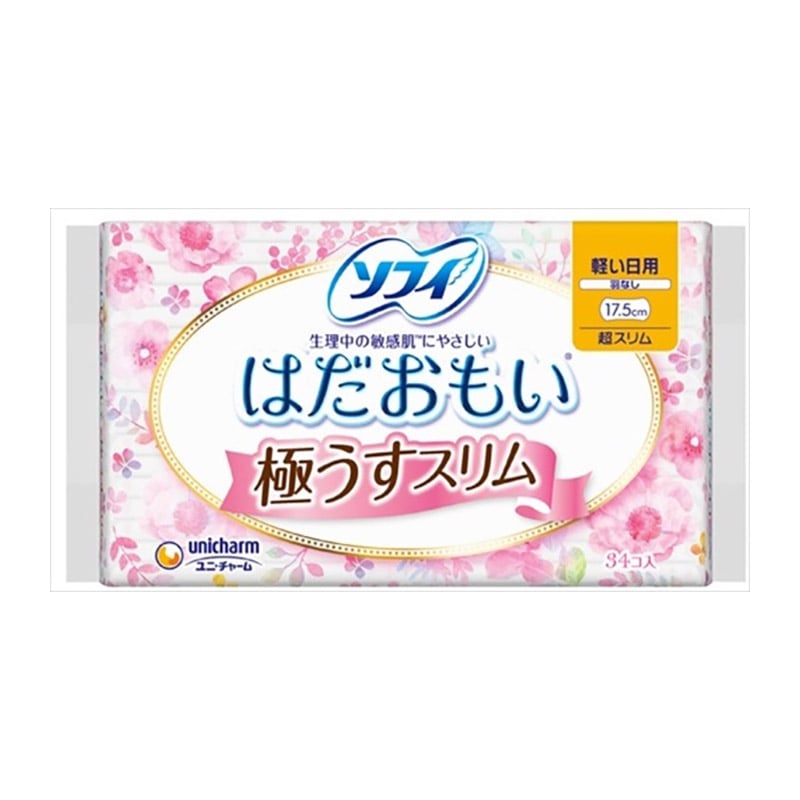 ユニ・チャーム　ソフィはだおもい　極うすスリム　175mm　羽なし　34枚入 1個（ご注文単位1個）【直送品】