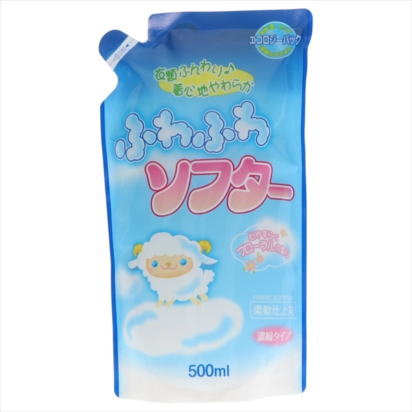 ロケット石鹸　濃縮ふわふわソフター　エコパック　500ML 1個（ご注文単位1個）【直送品】