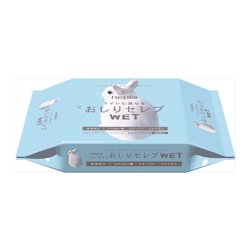 王子ネピア　おしりセレブ　ウェットティッシュ　詰替え　60枚入 1個（ご注文単位1個）【直送品】