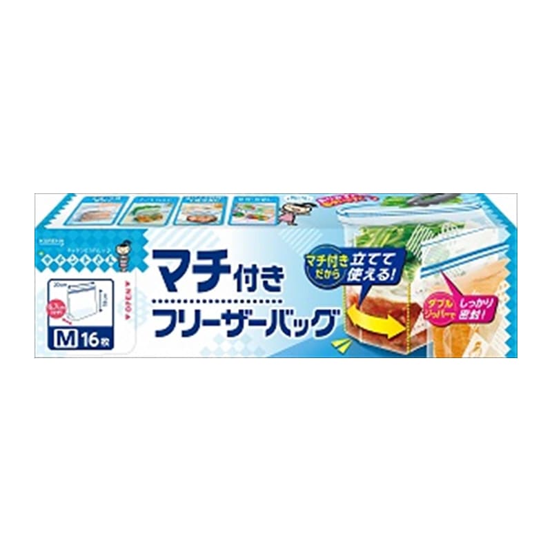 クレハ　キチントさん　マチ付きフリーザーバッグ　M　16枚入 1個（ご注文単位1個）【直送品】