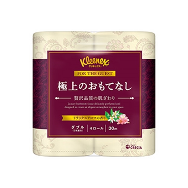 日本製紙クレシア　クリネックス　極上のおもてなし　ダブル　4ロール 1パック（ご注文単位1パック）【直送品】