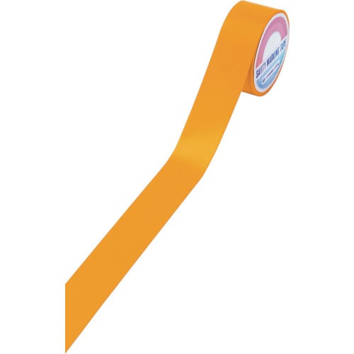 トラスコ中山 緑十字 フロアラインテープ オレンジ ＦＲＴ-50ＹＲ 50mm幅×20ｍ エンビ 屋内用（ご注文単位1巻）【直送品】
