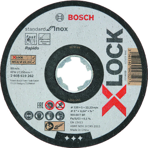 >トラスコ中山 ボッシュ X-LOCK切断砥石125x1.0ステンST（ご注文単位25枚）【直送品】