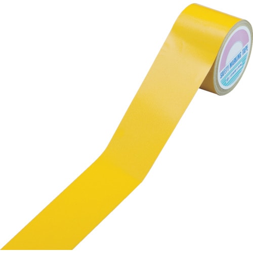 【直送品】トラスコ中山 緑十字 ラインテープ(反射) 黄 反射-50Ｙ 50mm幅×10ｍ 屋内用 ポリエステル（ご注文単位1巻）