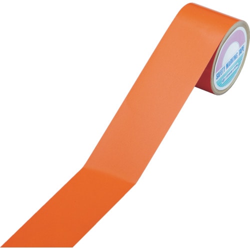 【直送品】トラスコ中山 緑十字 ラインテープ(反射) オレンジ 反射-50ＹＲ 50mm幅×10ｍ 屋内用 ポリエステル（ご注文単位1巻）