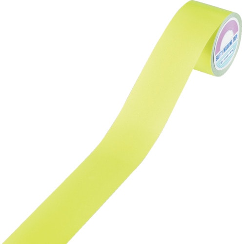 トラスコ中山 緑十字 ラインテープ(反射) 蛍光黄 反射-50ＫＹ 50mm幅×10ｍ 屋内用 ポリエステル（ご注文単位1巻）【直送品】