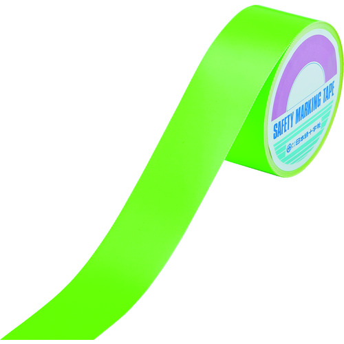 >【直送品】トラスコ中山 緑十字 蛍光ラインテープ 緑 蛍光-50Ｇ 50mm幅×10ｍ エンビ 屋内用（ご注文単位1巻）
