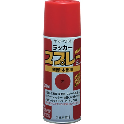 >トラスコ中山 サンデーペイント ラッカースプレーSL 300ml つや消し黒（ご注文単位1本）【直送品】