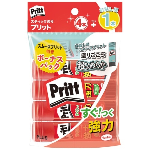 >プラス PLUS スティックのり プリット レギュラー サイズ 104本 + スムーズ 1本 NS-701-41SM/29-755 1袋（ご注文単位1袋）【直送品】