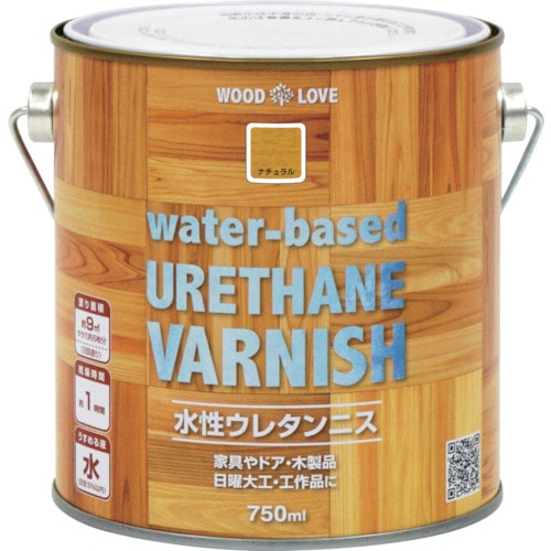 >トラスコ中山 ニッぺ 水性ウレタンニス 750ml ナチュラル 300N021-750（ご注文単位1缶）【直送品】