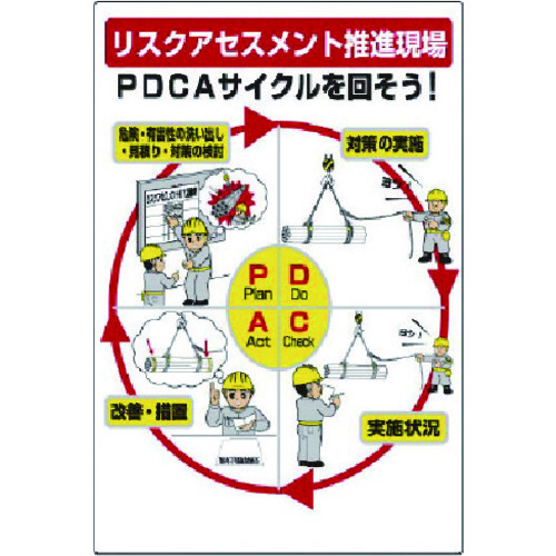 トラスコ中山 ユニット リスクアセスメントPDCA標識（ご注文単位1枚）【直送品】