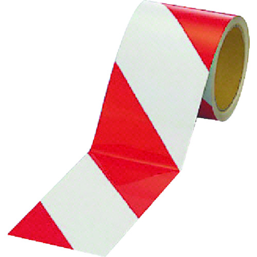 【直送品】トラスコ中山 ユニット 反射トラテープ(赤/白 ポリエステル樹脂フィルム 90mm幅×10ｍ（ご注文単位1巻）
