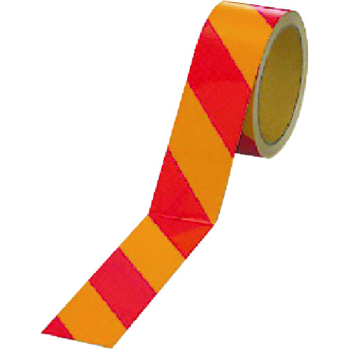 トラスコ中山 ユニット 反射トラテープ(赤/黄 ポリエステル樹脂フィルム 45mm幅×10ｍ（ご注文単位1巻）【直送品】