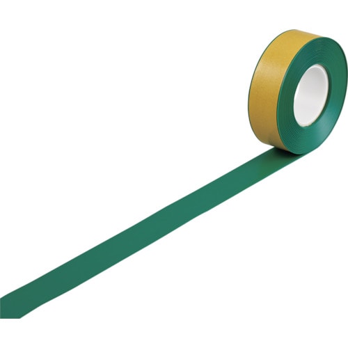 トラスコ中山 緑十字 高耐久ラインテープ 緑 ＪＵ-510Ｇ 50mm幅×10ｍ 両端テーパー構造 屋内用（ご注文単位1巻）【直送品】