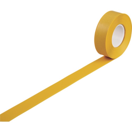 【直送品】トラスコ中山 緑十字 高耐久ラインテープ 黄 ＪＵ-510Ｙ 50mm幅×10ｍ 両端テーパー構造 屋内用（ご注文単位1巻）