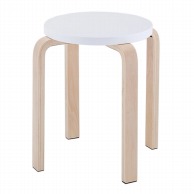 >【直送品】 アール・エフ・ヤマカワ 木製丸椅子 ホワイト Z－SHSC－1WH 1台（ご注文単位1台）