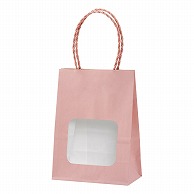 >【直送品】 パックタケヤマ 窓付き手提げ紙袋　ウィンドウミニバッグ ピンク XZT65218 25枚/袋（ご注文単位4袋）